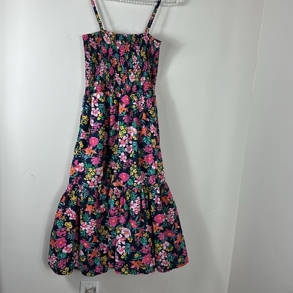 J. Crew Factory Floral Smocked Tiered Midi Dress XS - Picture 9 of 12